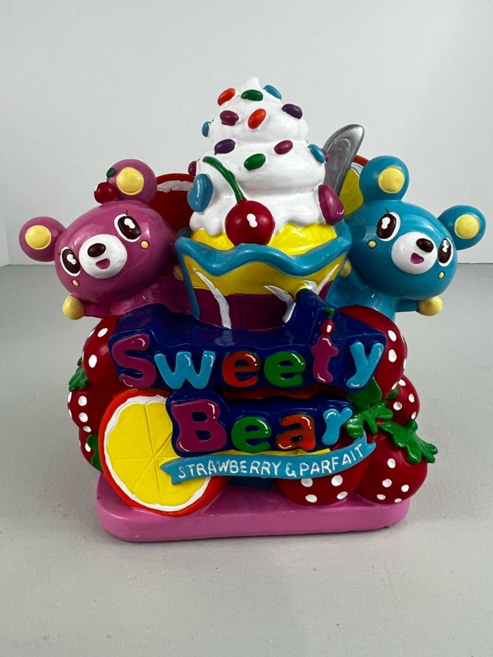 Sweety Bear Strawberry & Parfait Coin Bank